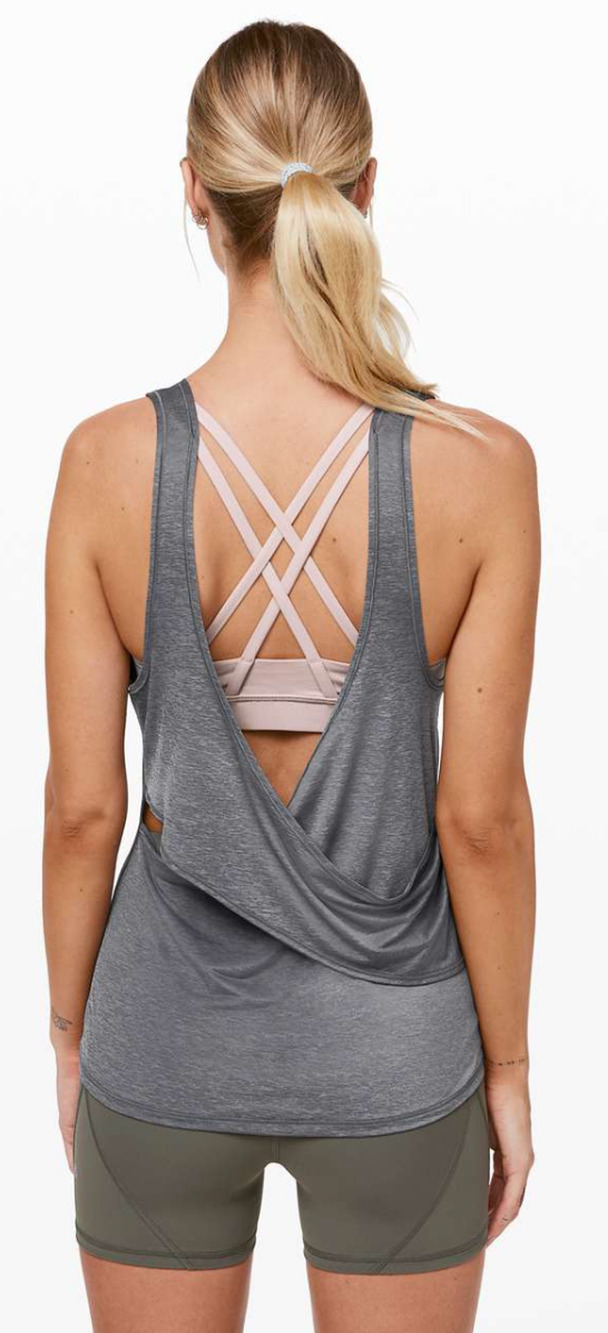 Lululemon Reenergized 2-in-1 Tank Women’s 8 Solar Grey Muse Built-in Bra Active